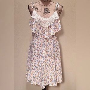 Olsenboye* Floral/Crochet Dress- XL